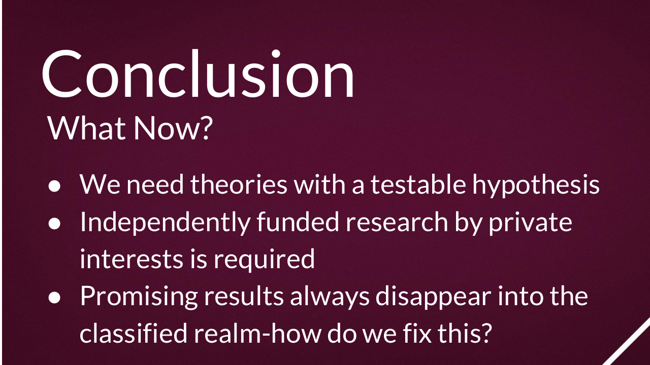 hal5 slide conclusion - 艾米&middot;埃斯克里奇2018年HAL5反重力技术演讲：全文解析